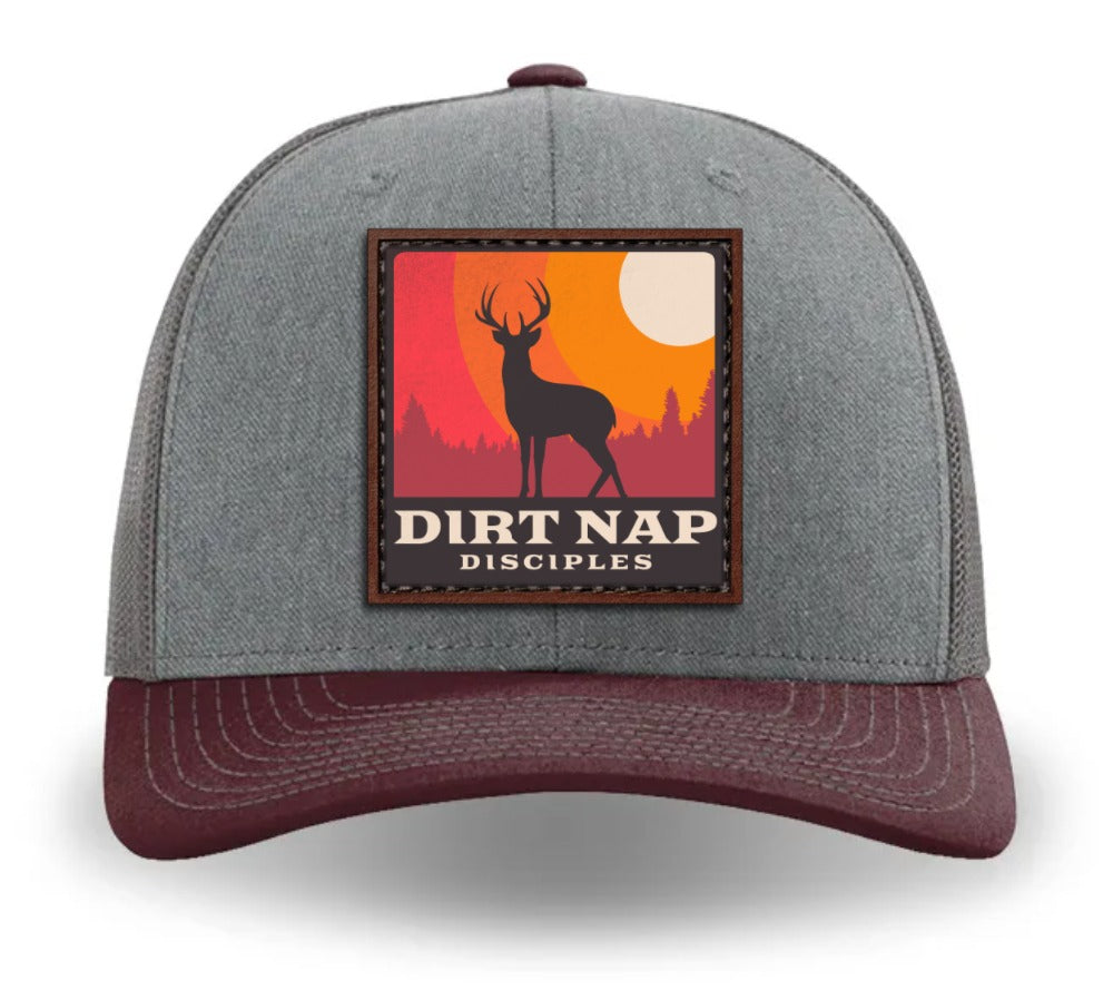 Deer Square Leather Patch Hat