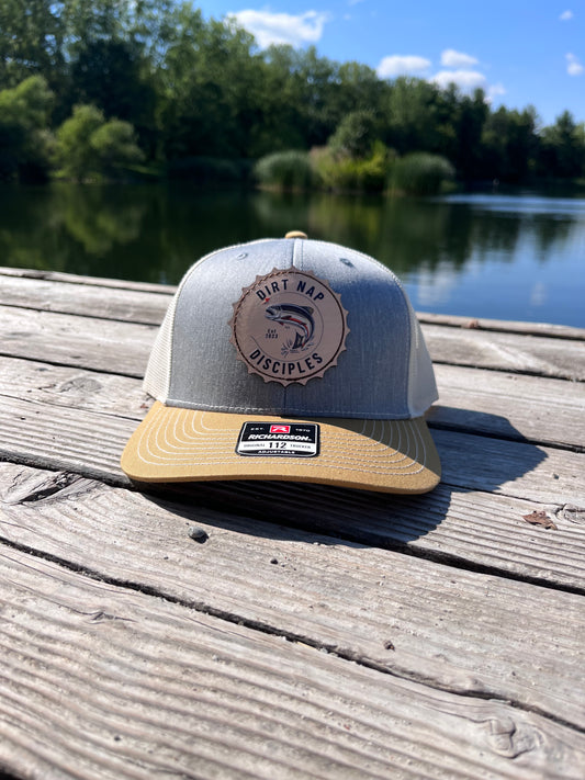 Fish Leather Patch Hat