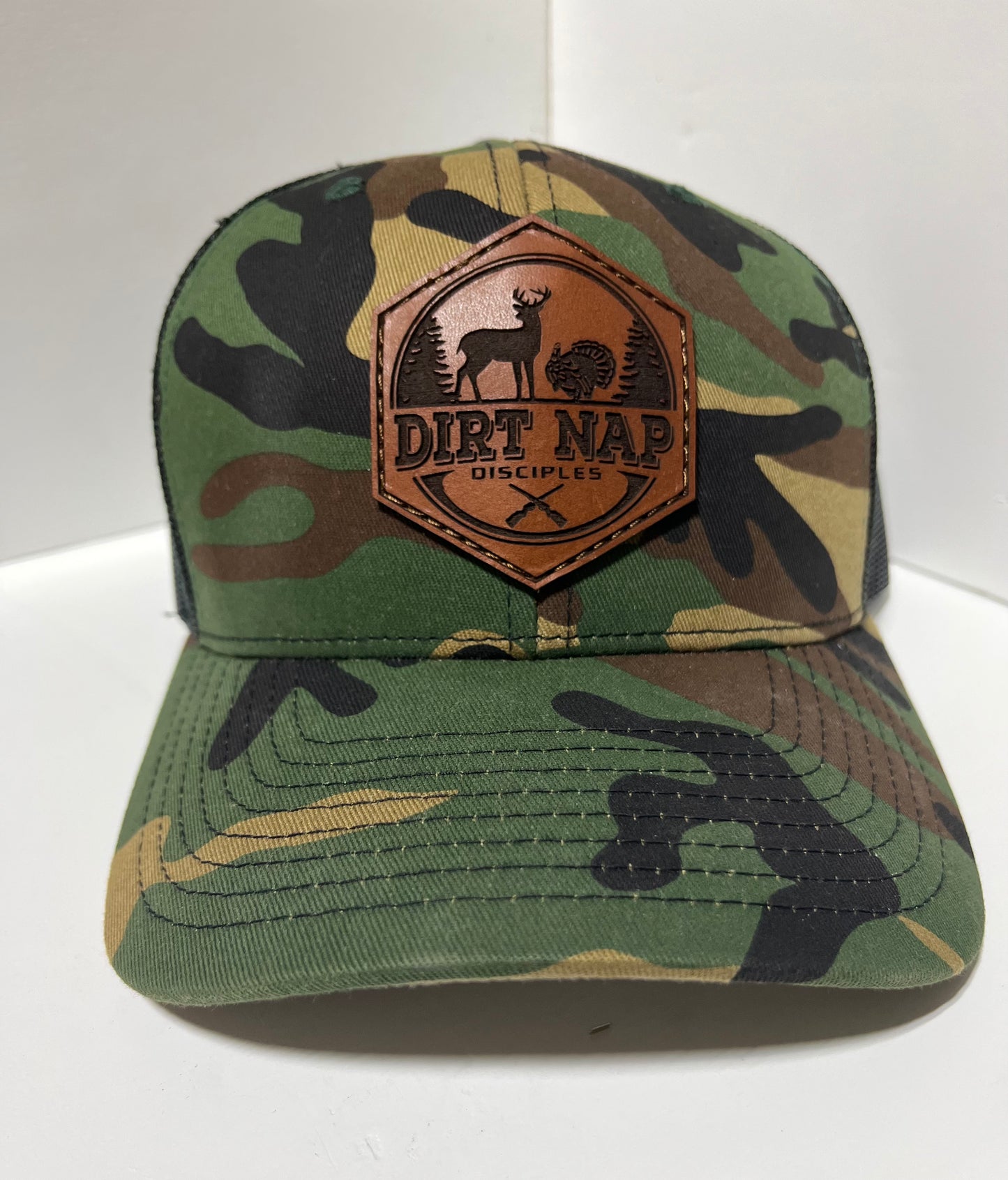 Camo Leather Patch Hat