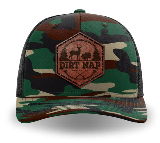 Camo Leather Patch Hat